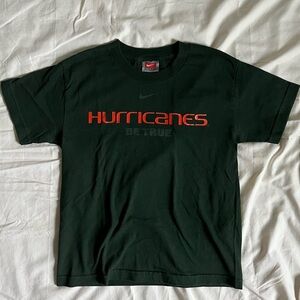 Vintage 90s Nike Center Swoosh Miami Hurricanes T-Shirt Small (Fits XS/Baby Tee)